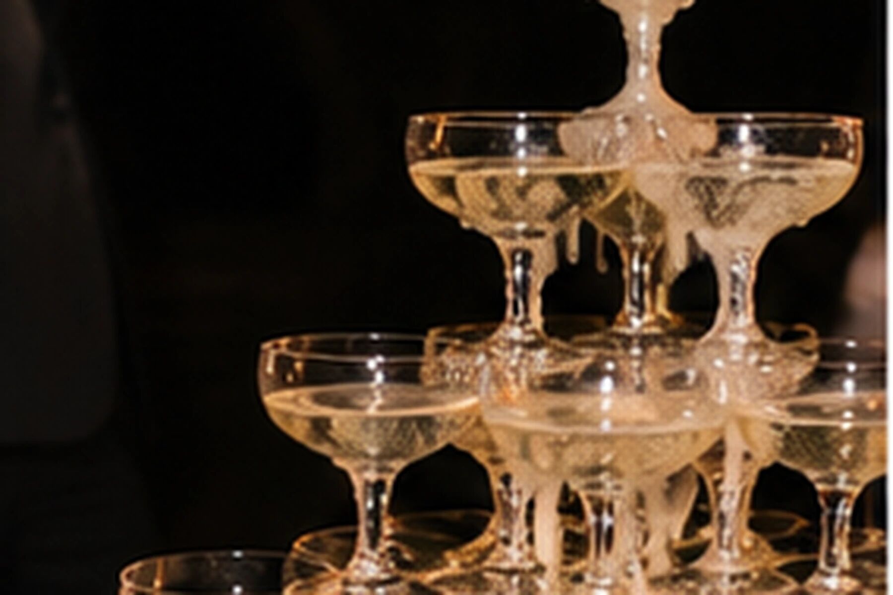 A tower of champagne coupes